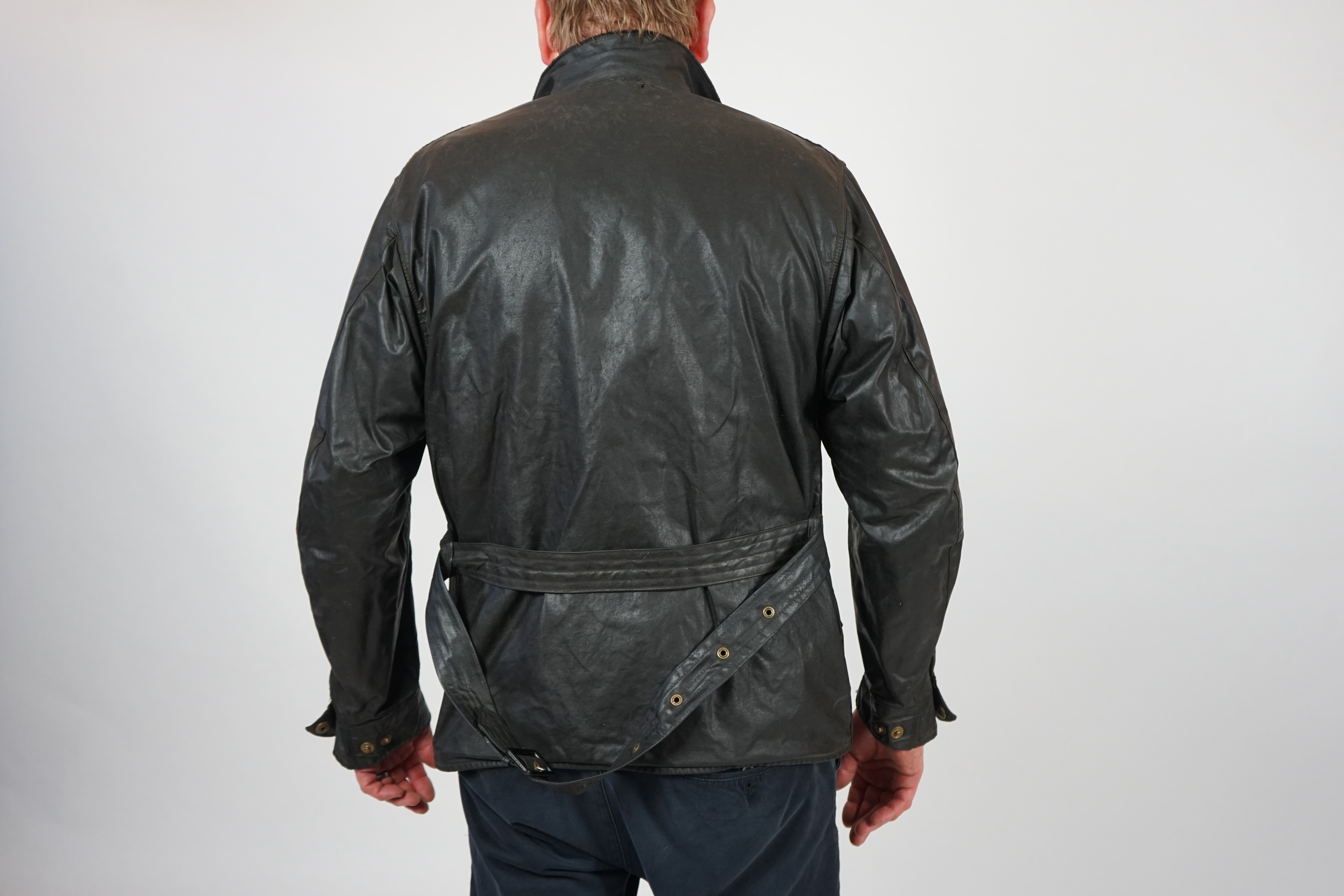 A vintage Barbour waxed motorcycle jacket